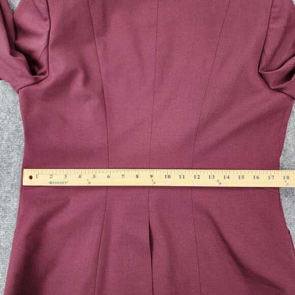 Brooks Brothers Blazer Women 14 Maroon Italy Wool Blend Lined Jacket Career Coat - Picture 8 of 16